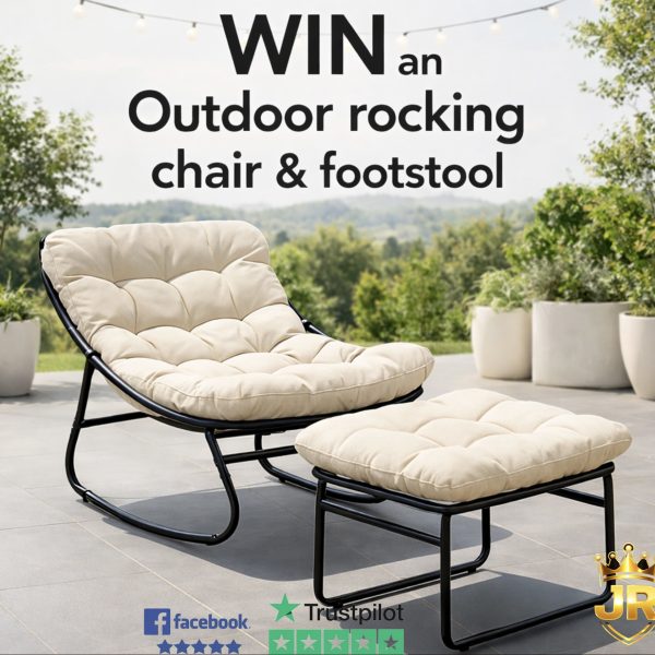 Solace Outdoor Rocking Chair and Stool