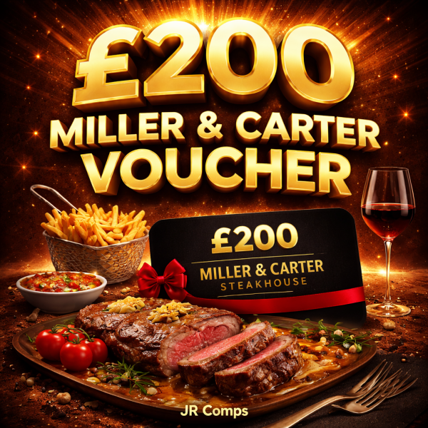 £200 Miller & Carter Voucher or £180 CASH
